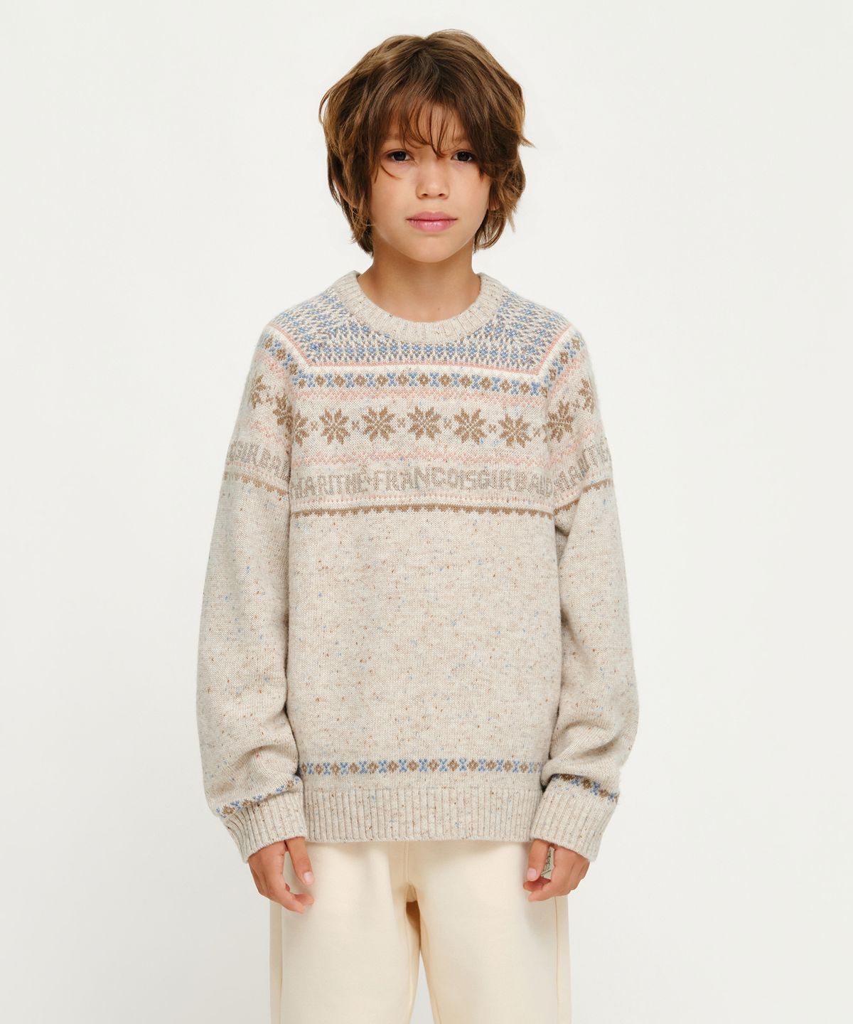 마리떼 키즈(MARITHÉ KIDS) KIDS NORDIC KNIT PULLOVER oatmeal