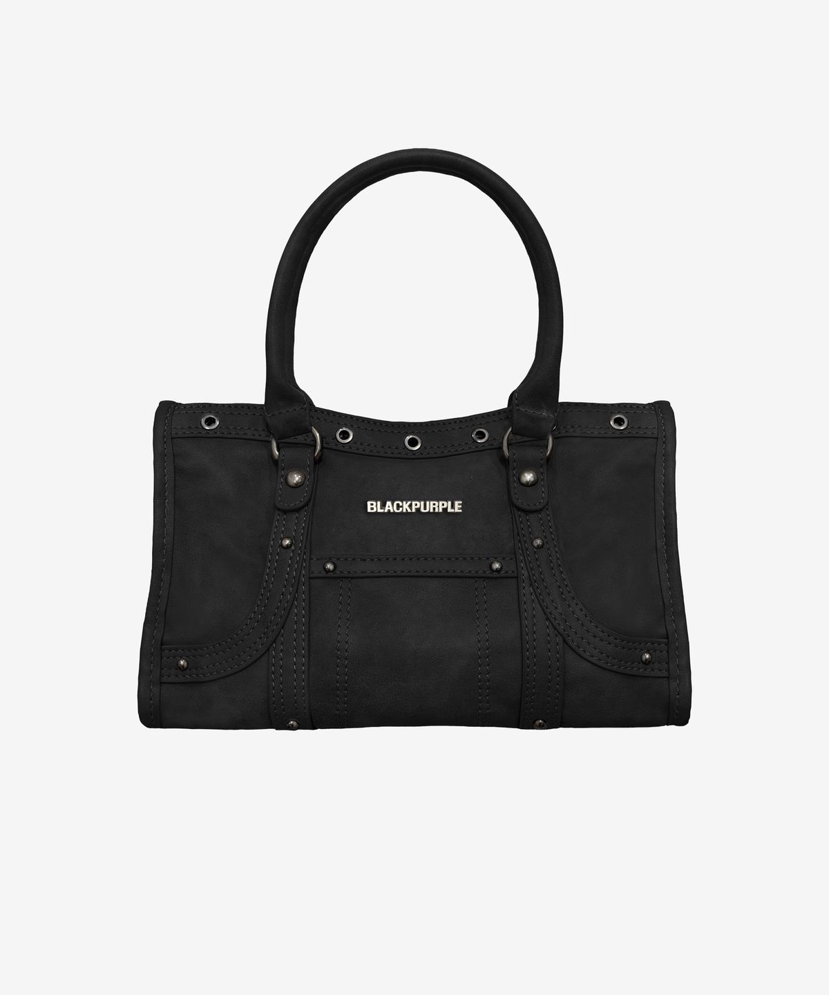 블랙 퍼플(BLACK PURPLE) 벨튼 로고 미니 토트백_블랙 Velton Logo Mini Tote Bag_Black