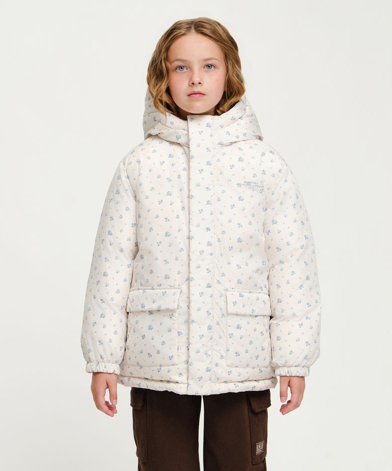 KIDS REVERSIBLE SHORT DOWN JACKET pink