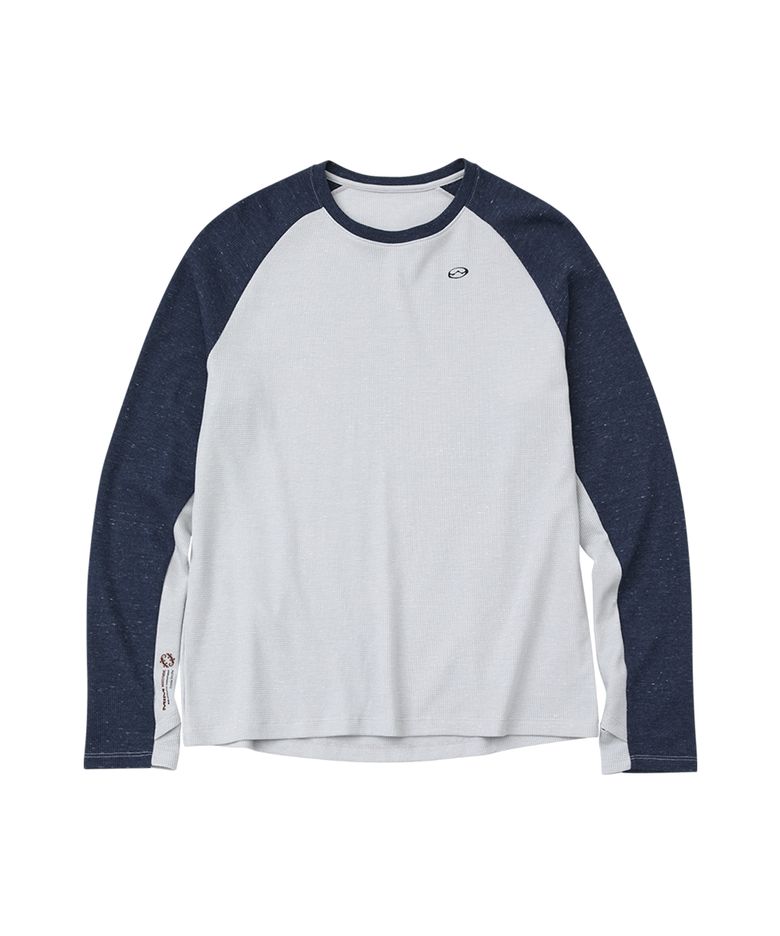 TWO-TONE WAFFLE LONG SLEEVE_Grey