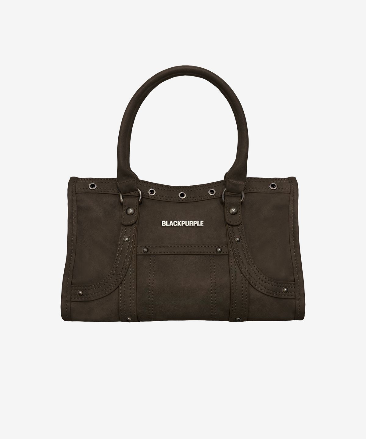 블랙 퍼플(BLACK PURPLE) 벨튼 로고 미니 토트백_카키 Velton Logo Mini Tote Bag_Khaki