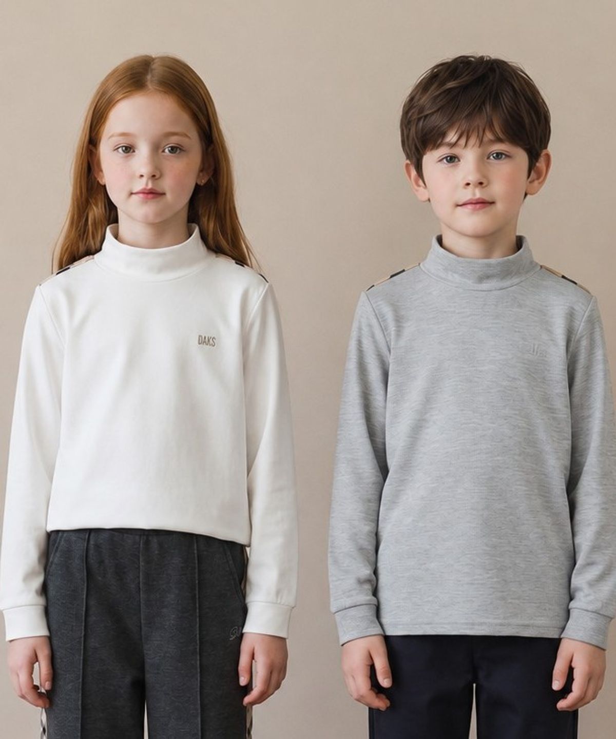 닥스키즈(DAKS KIDS) 베이직 반폴라 티셔츠 2PACK (멜란지그레이&화이트) DVTS6D706M_MG