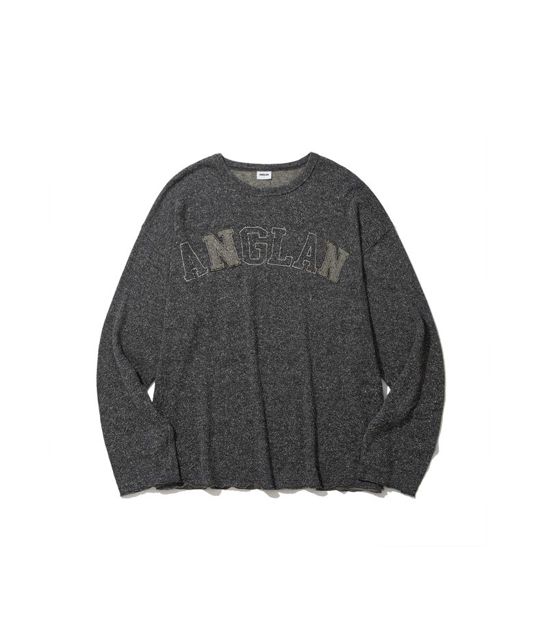 Nep Yarn Appliqué Long-Sleeve - Charcoal