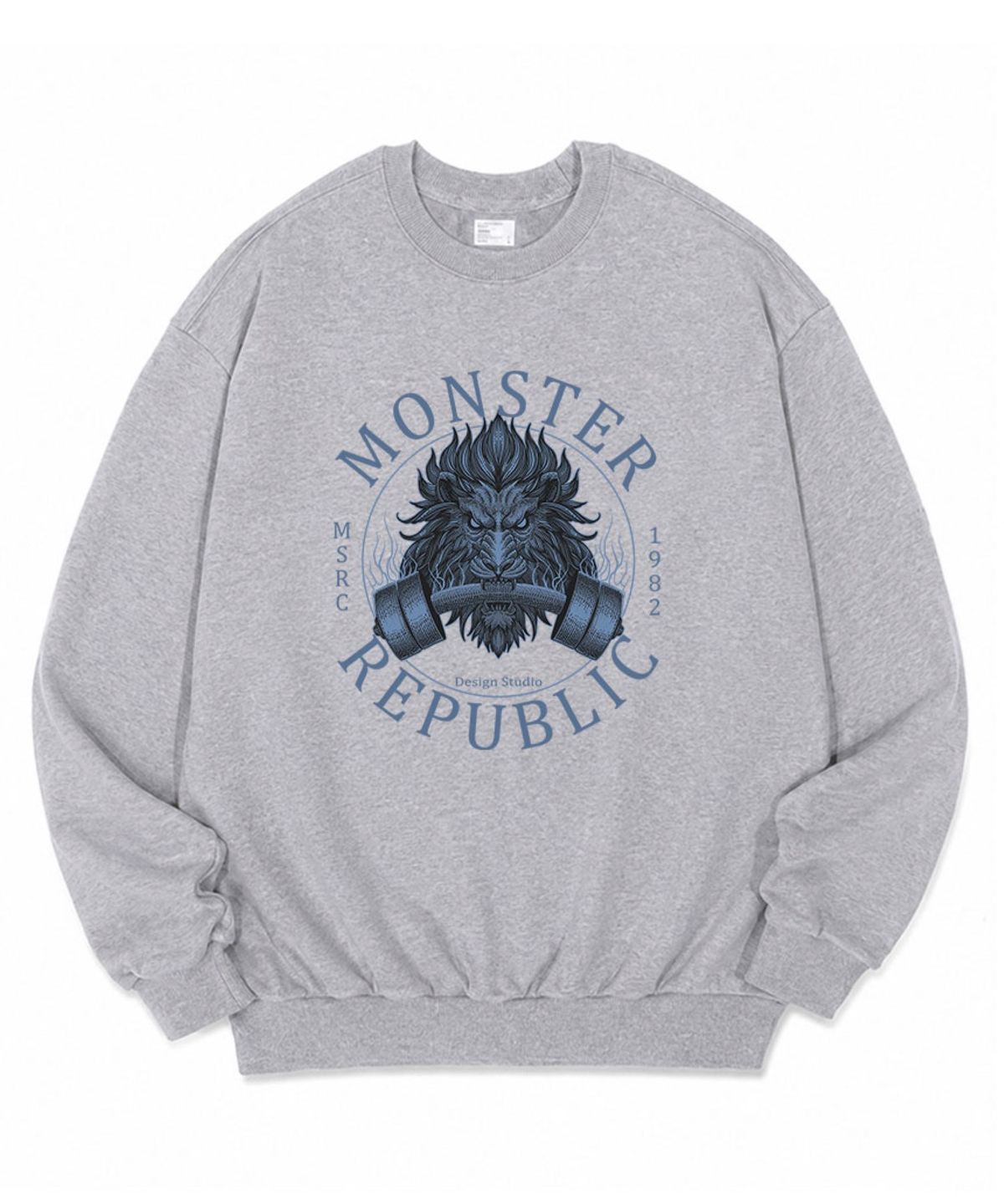 몬스터리퍼블릭(MONSTER REPUBLIC) 비스트 블루 오버핏 맨투맨 그레이