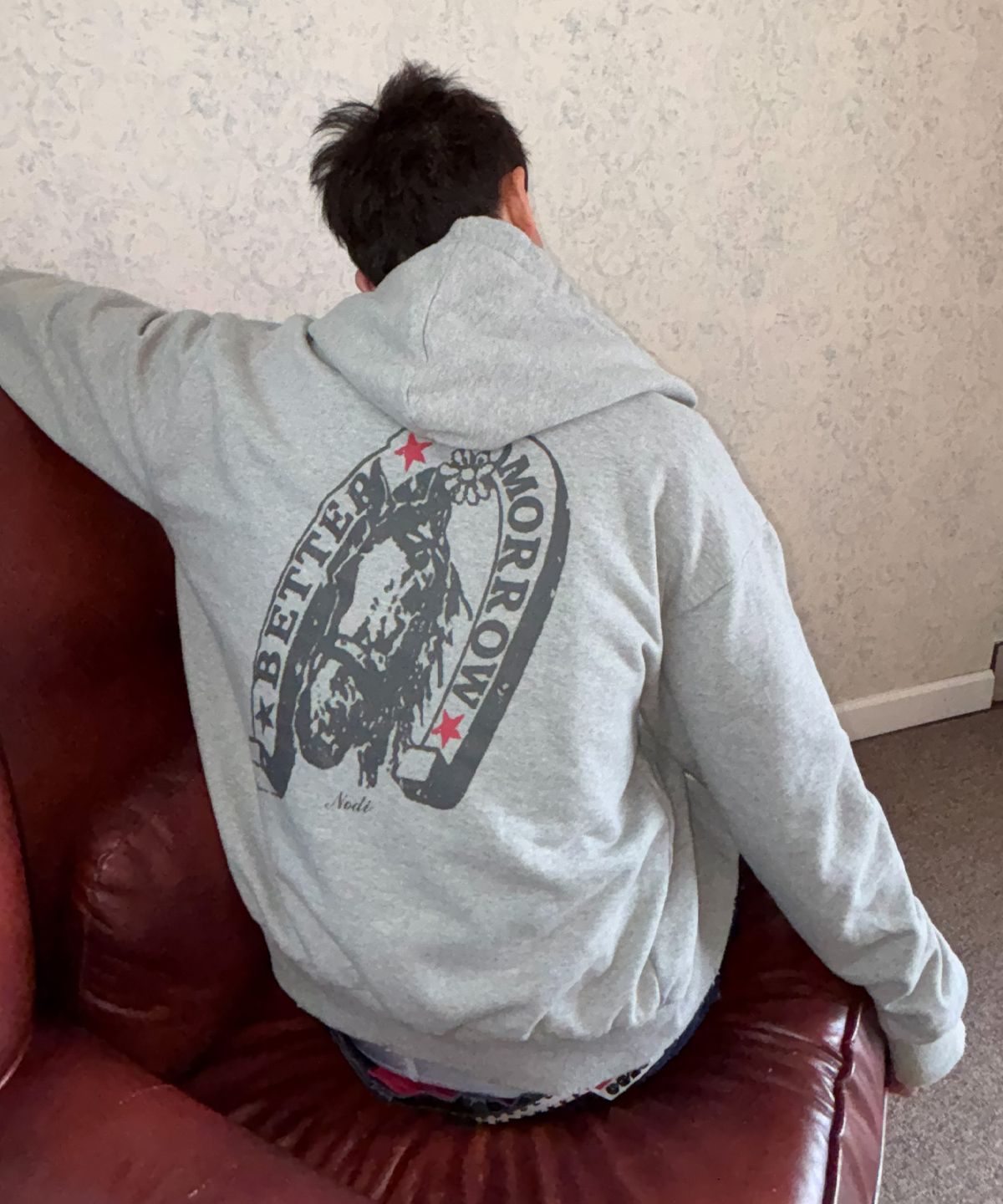 노디(NODI) 올드 마그넷 후드 집업 멜란지 그레이