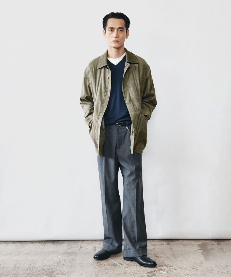 Faux Suede Jacket - Moss