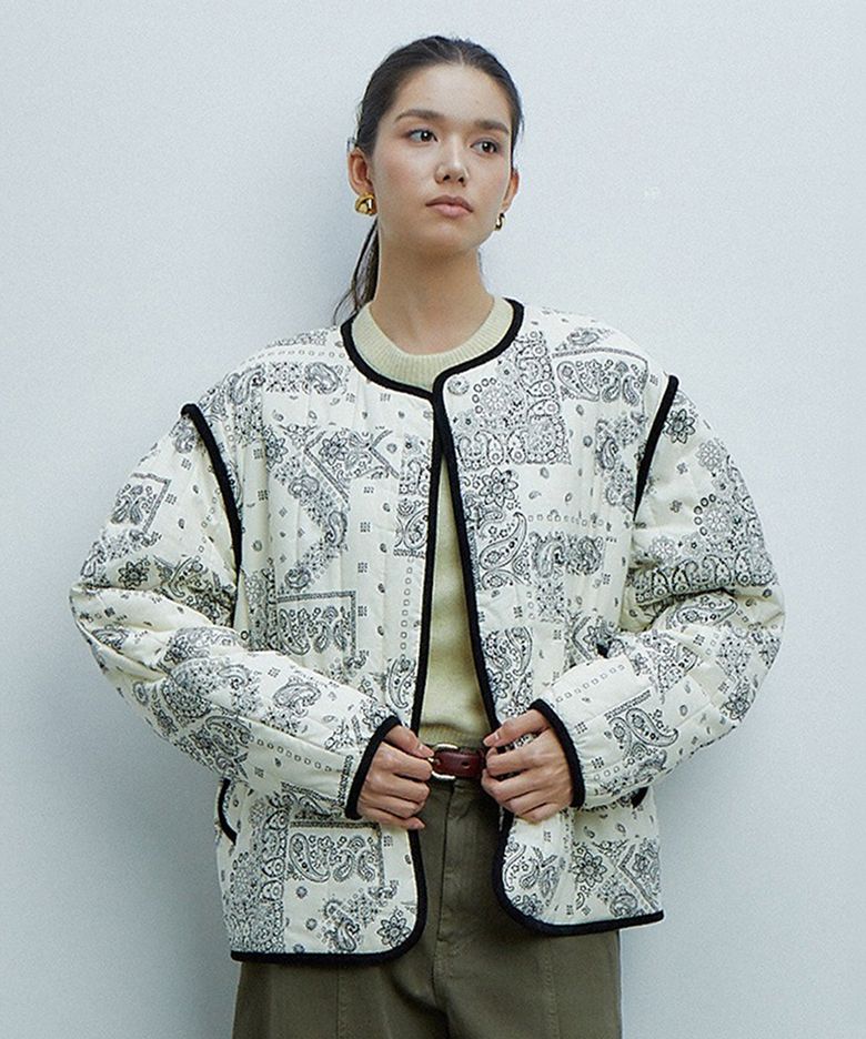 26FW 패턴 점퍼 아이보리