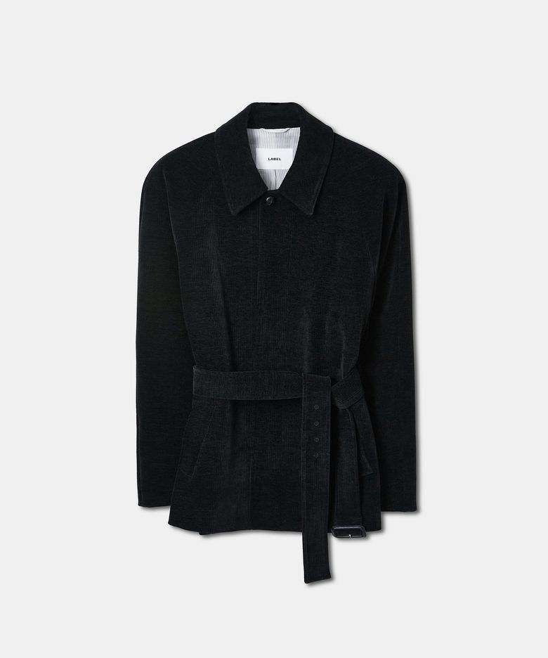 W Rene arch raglan half coat black