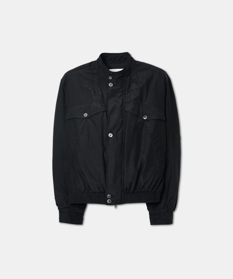 Cedric silk padded blouson black