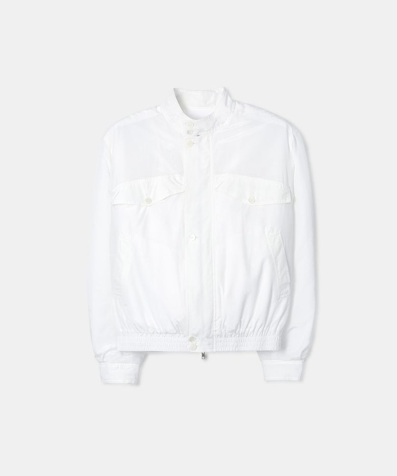 Cedric silk padded blouson white