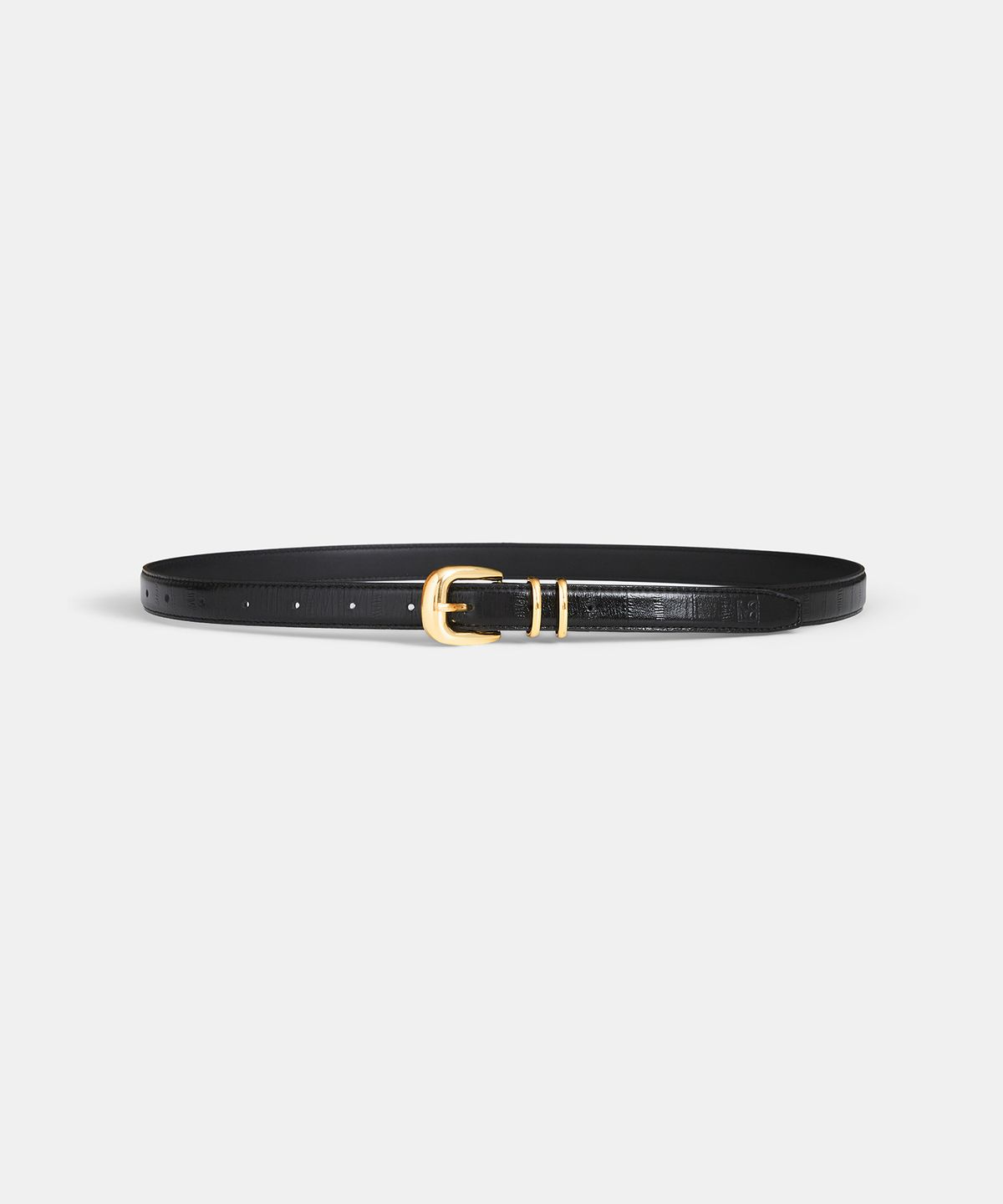 라벨아카이브(LABELARCHIVE) Elton double keeper eelskin belt black