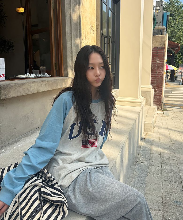USA raglan long tee_sky blue