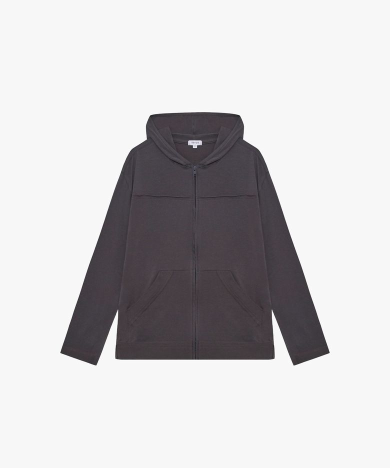Saros Raw Hood Zip-Up - Deep Purple(1)