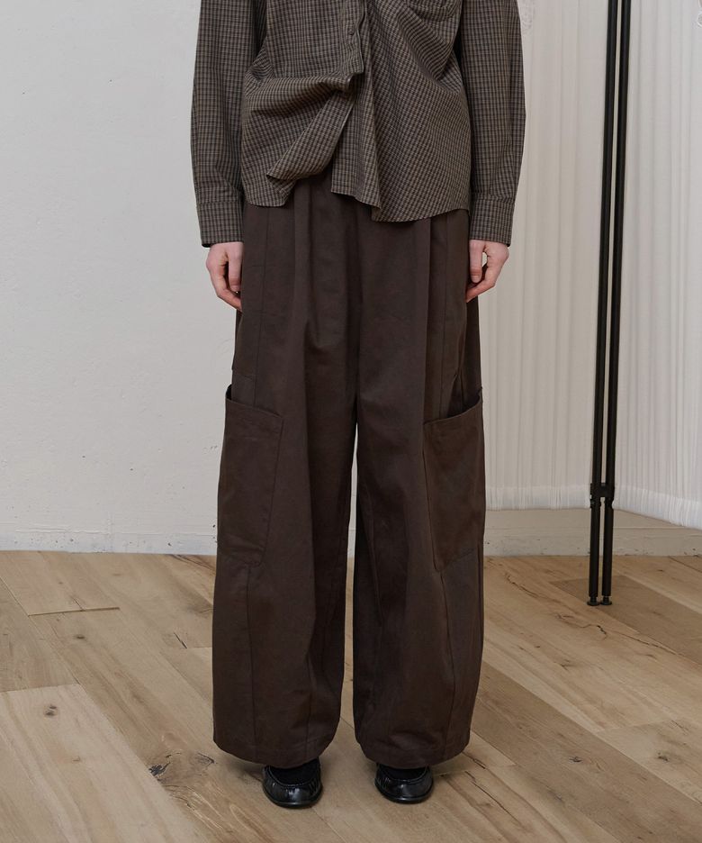 Relaxed Cargo Pants_Brown