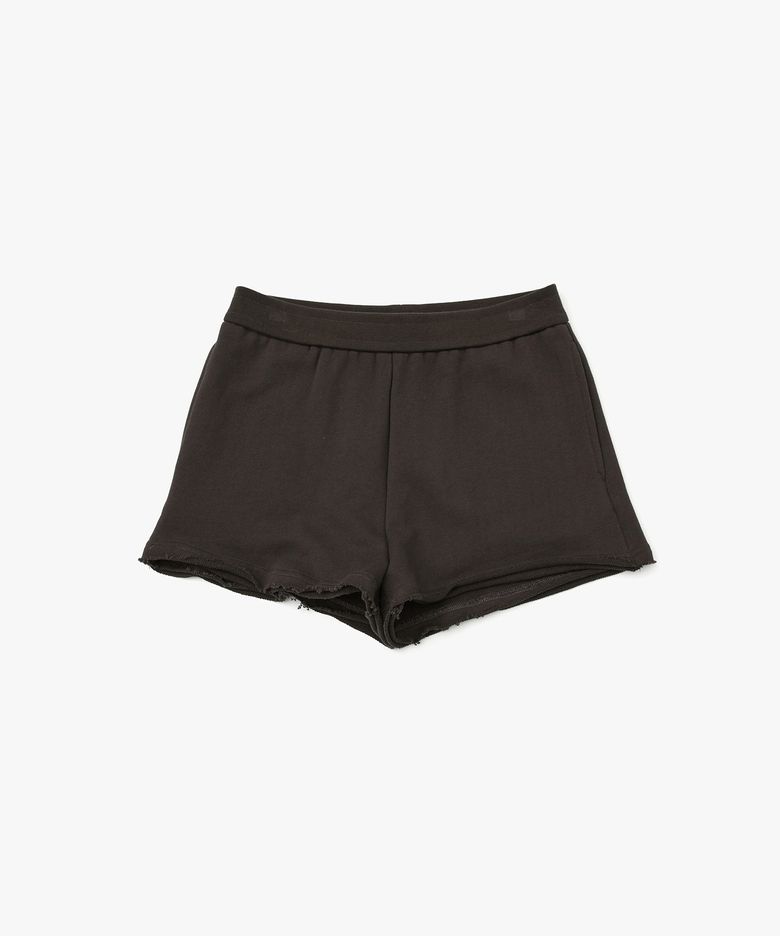 Cut Off Sweat Shorts_Brown