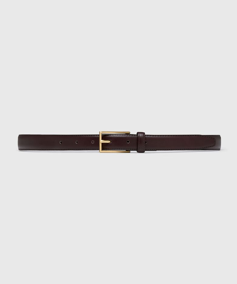 RECTANGLE BUCKLE BELT OXBLOOD GOLD