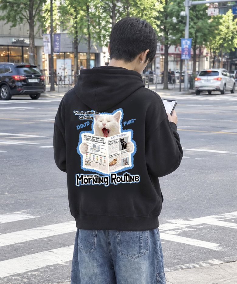 모닝 루틴 후드 티셔츠