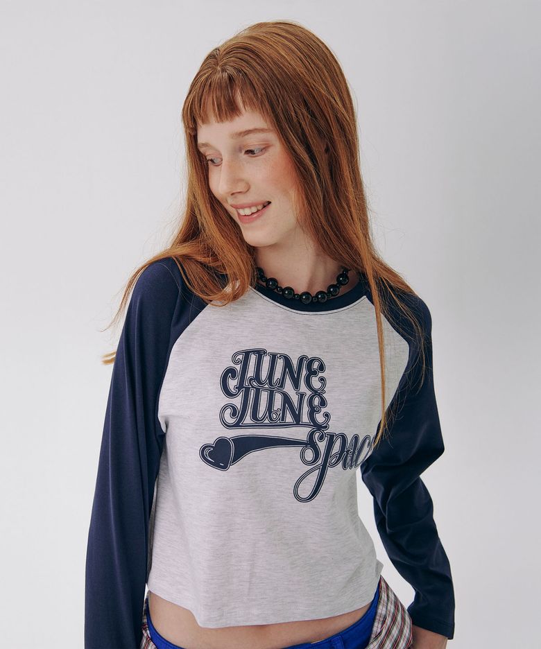 June logo Raglan Tee_Navy