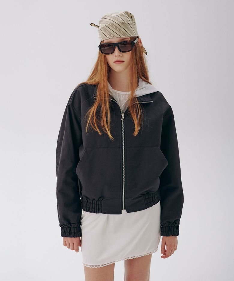 Washed Zip-Up Jacket_Black