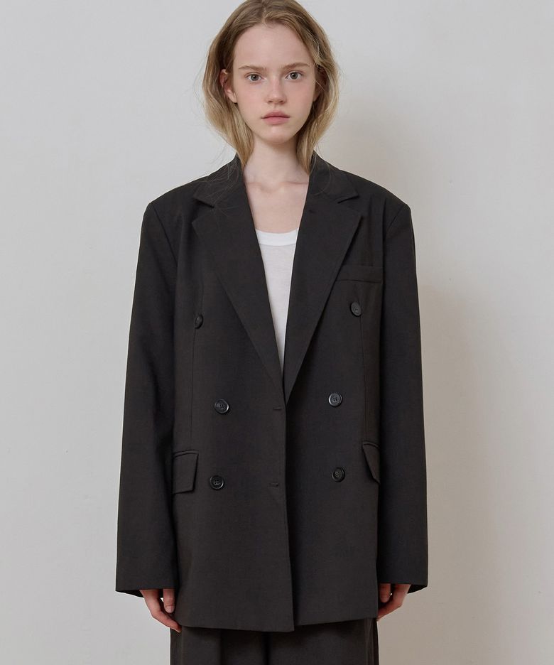 Relaxed Tailored Jacket_Brown