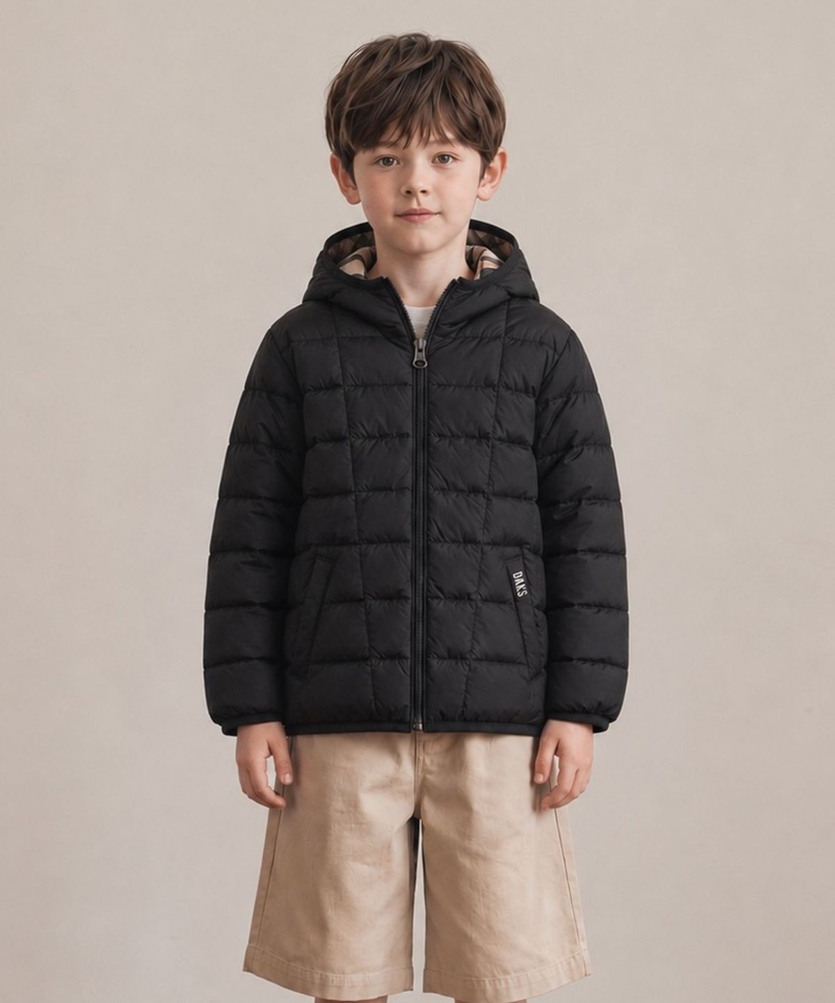 닥스키즈(DAKS KIDS) 후드 경량 덕다운 패딩 (블랙) DVJU6D703M_BK