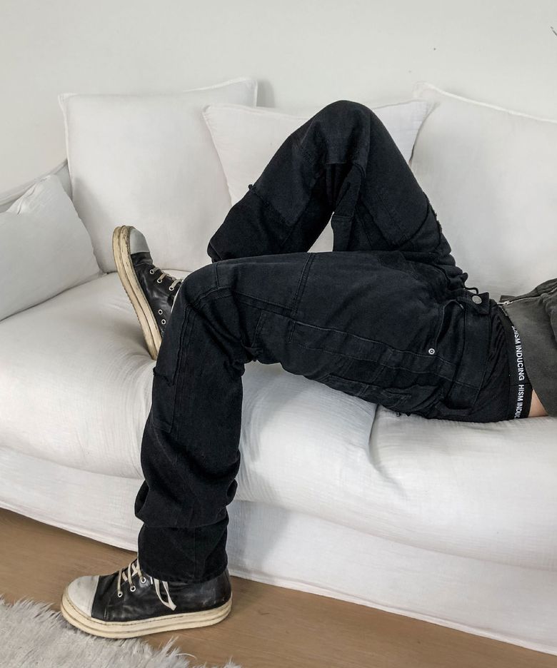 [나우아임영 PICK] SWAGGER PATCHWORK PANTS BLACK