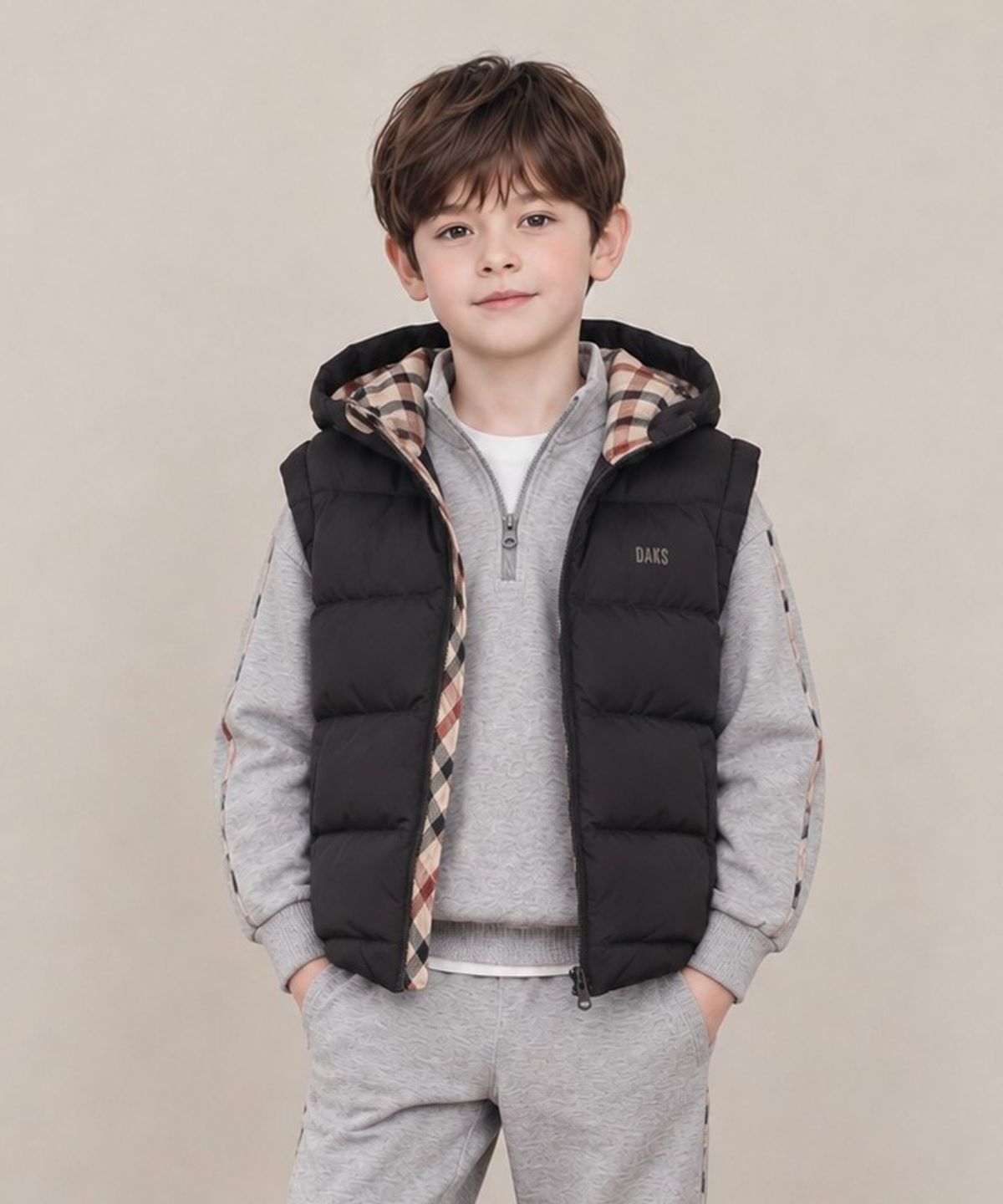 닥스키즈(DAKS KIDS) 경량 덕다운 베스트 (블랙) DVJU6D704M_BK