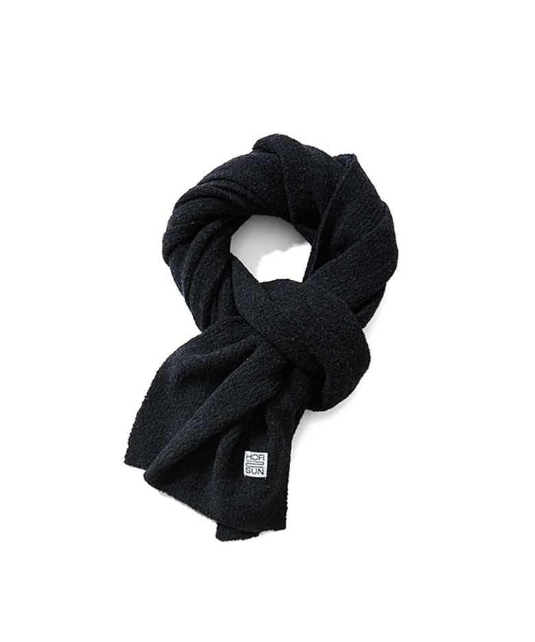 Skiff Boucle Knit Rib Muffler Dark Charcoal