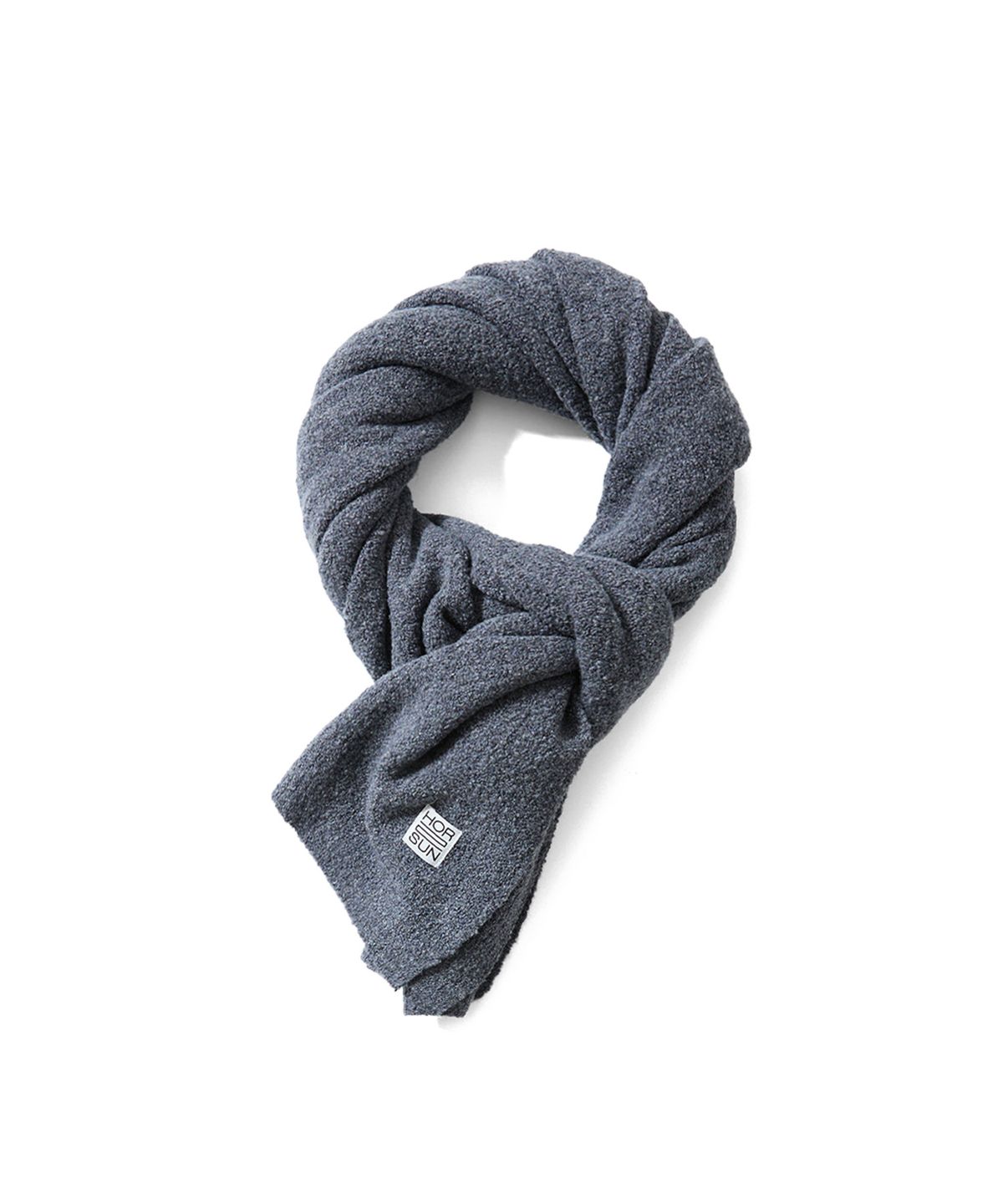 홀리선(HORLISUN) Skiff Boucle Knit Rib Muffler Charcoal Gray