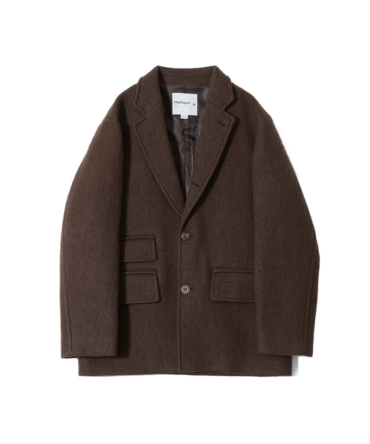 홀리선(HORLISUN) Austin Heavy Wool Single Coat Brown