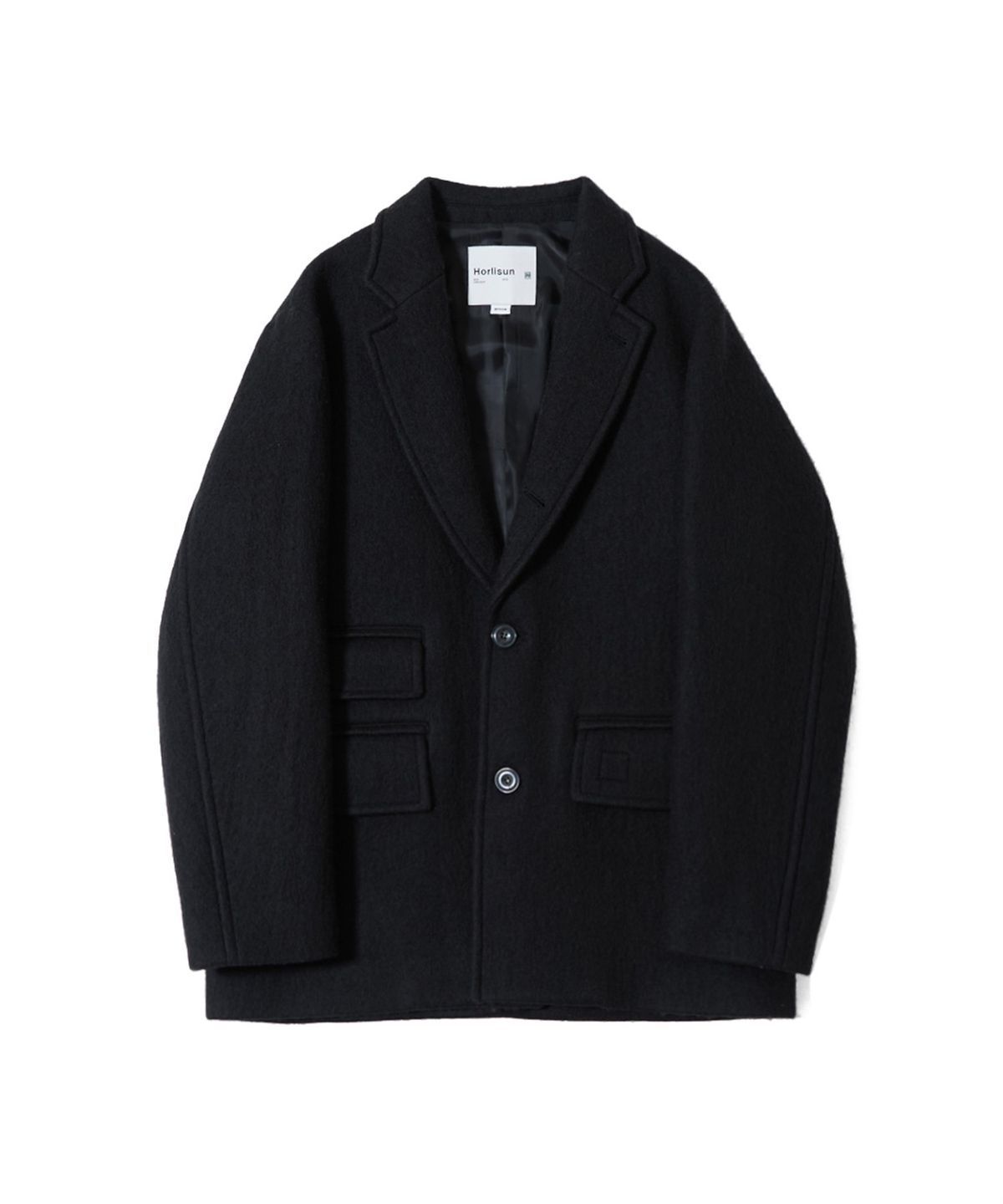 홀리선(HORLISUN) Austin Heavy Wool Single Coat Black