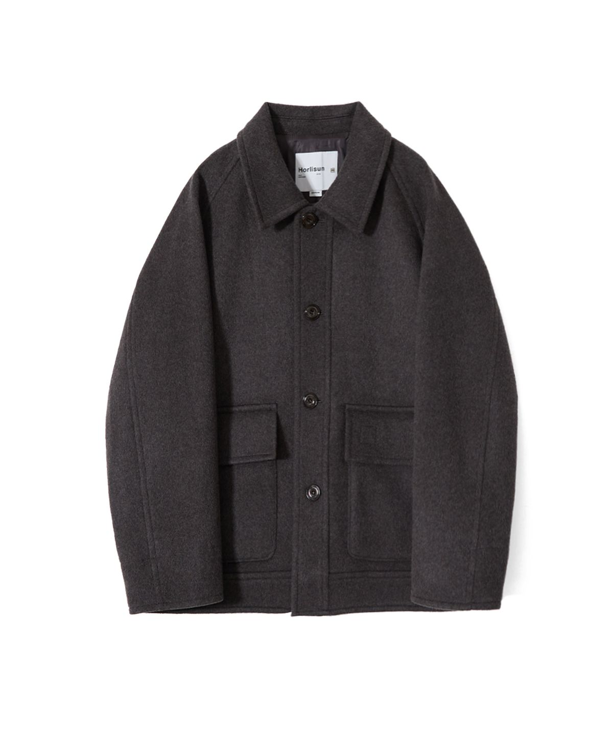 홀리선(HORLISUN) Maple Raglan Wool Short Coat Spain Olive