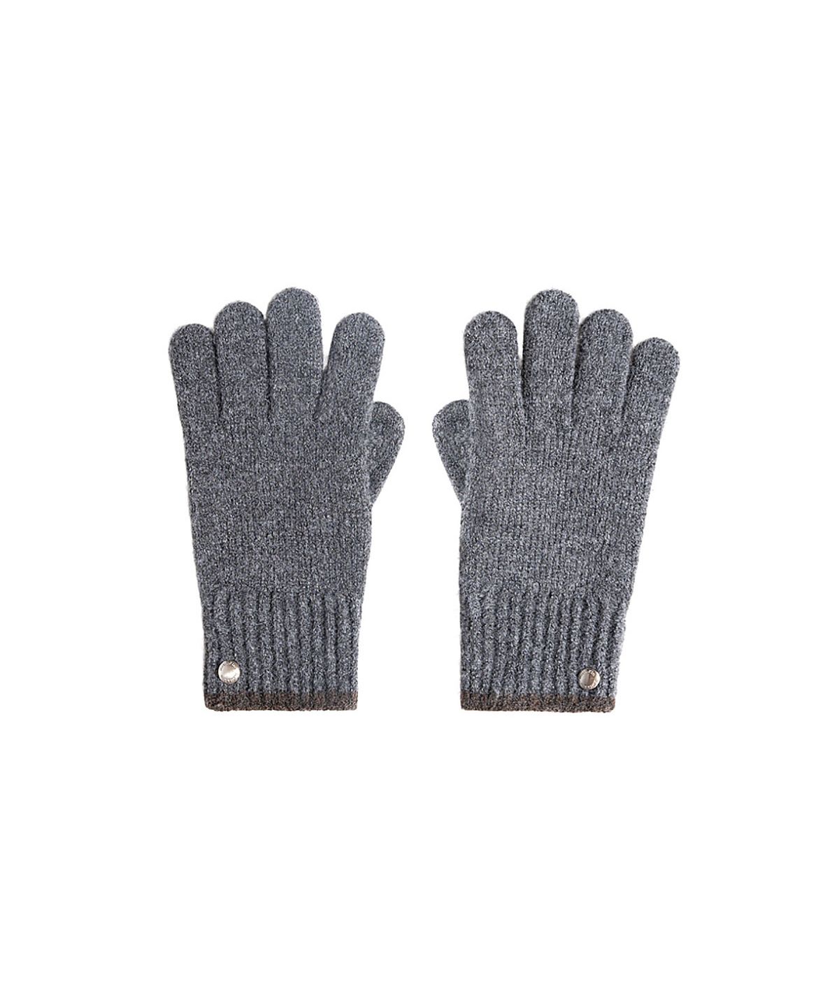마뗑킴(MATIN KIM) COLOR-BLOCK CUFF GLOVES FOR MEN IN GREY