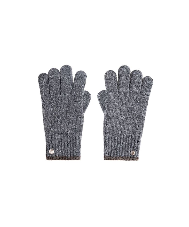 COLOR-BLOCK CUFF GLOVES FOR MEN IN GREY