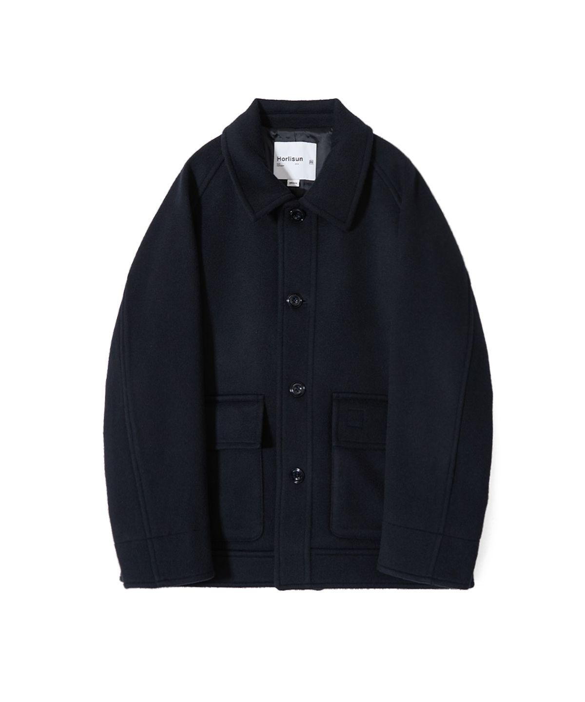 홀리선(HORLISUN) Maple Raglan Wool Short Coat Dark Navy