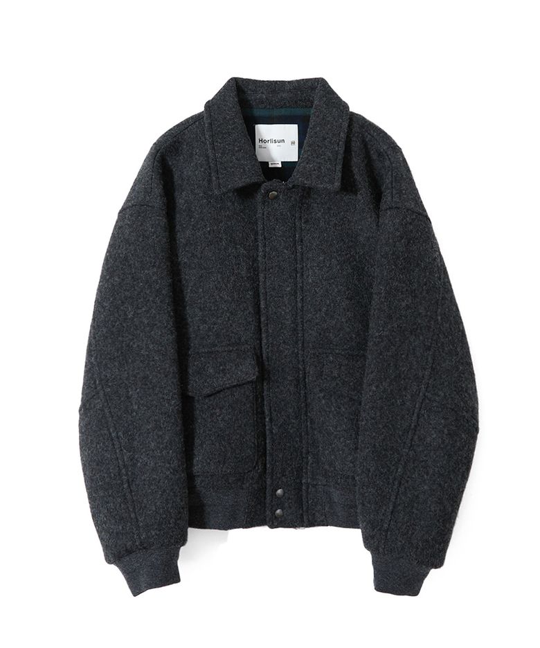 Irish Wool Jacket Melange Charcoal