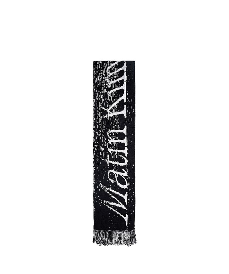 CONTRAST LOGO JACQUARD MUFFLER IN BLACK