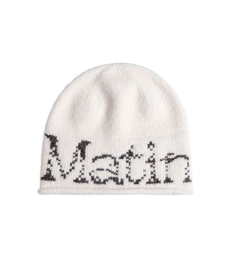 BOUCLE CRACK LOGO BEANIE IN LIGHT BEIGE