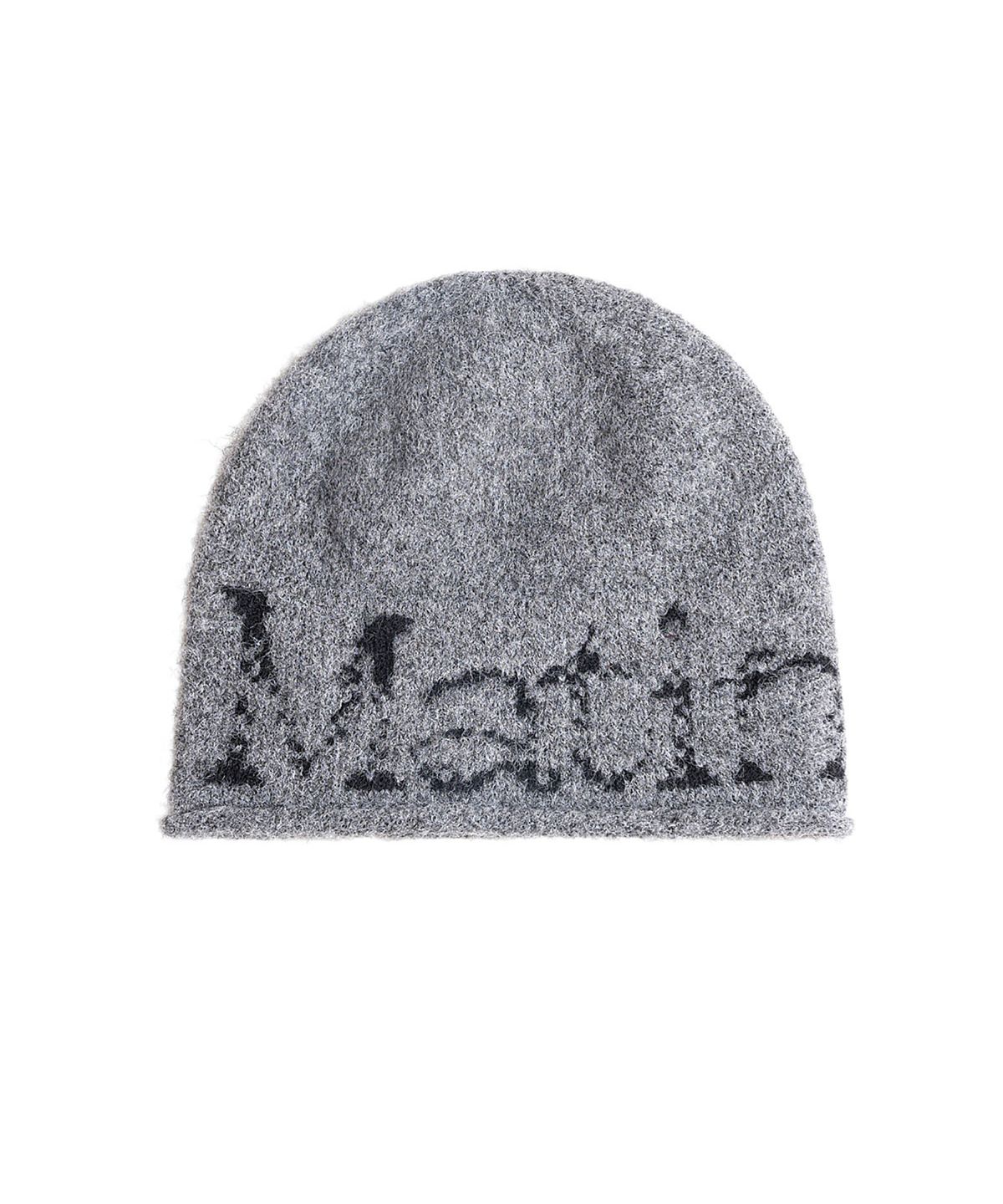 마뗑킴(MATIN KIM) BOUCLE CRACK LOGO BEANIE IN GREY