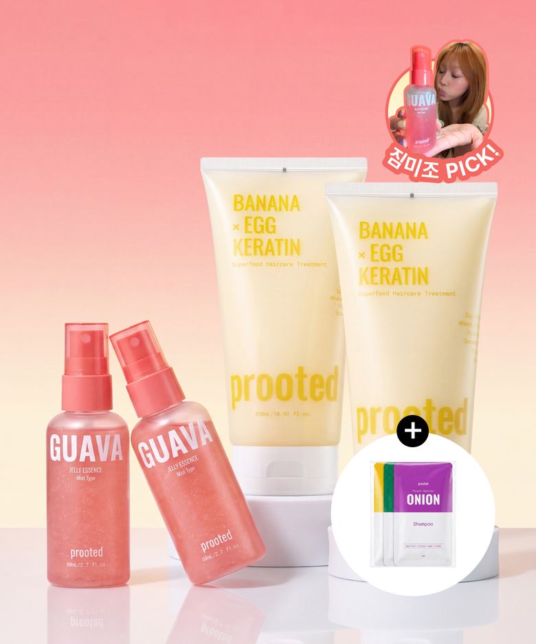 [4SET] [구뚱바/모발장벽듀오] 구아바젤리에센스 듀오 + 바나나에그 트리트먼트 320ml 뚱바 듀오