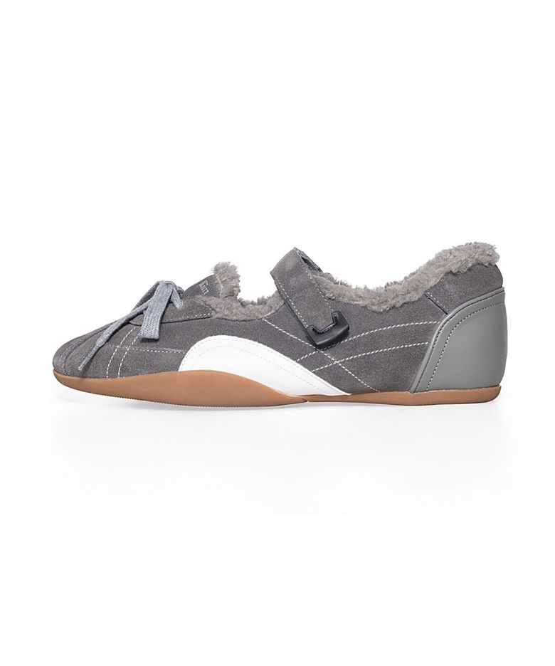 SPORTY SHEARLING MARY JANE SNEAKERS IN GREY