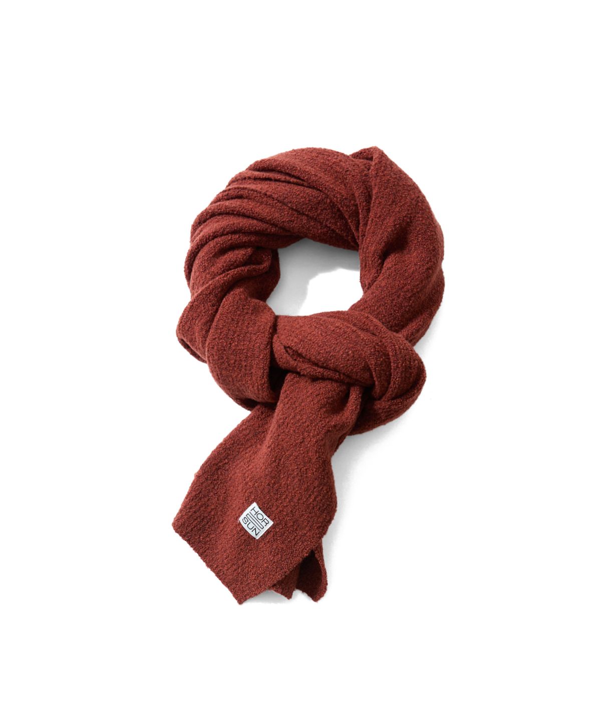 홀리선(HORLISUN) Skiff Boucle Knit Rib Muffler Brick