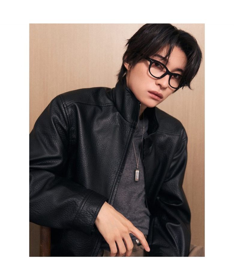 페이크 레더 블루종  블랙