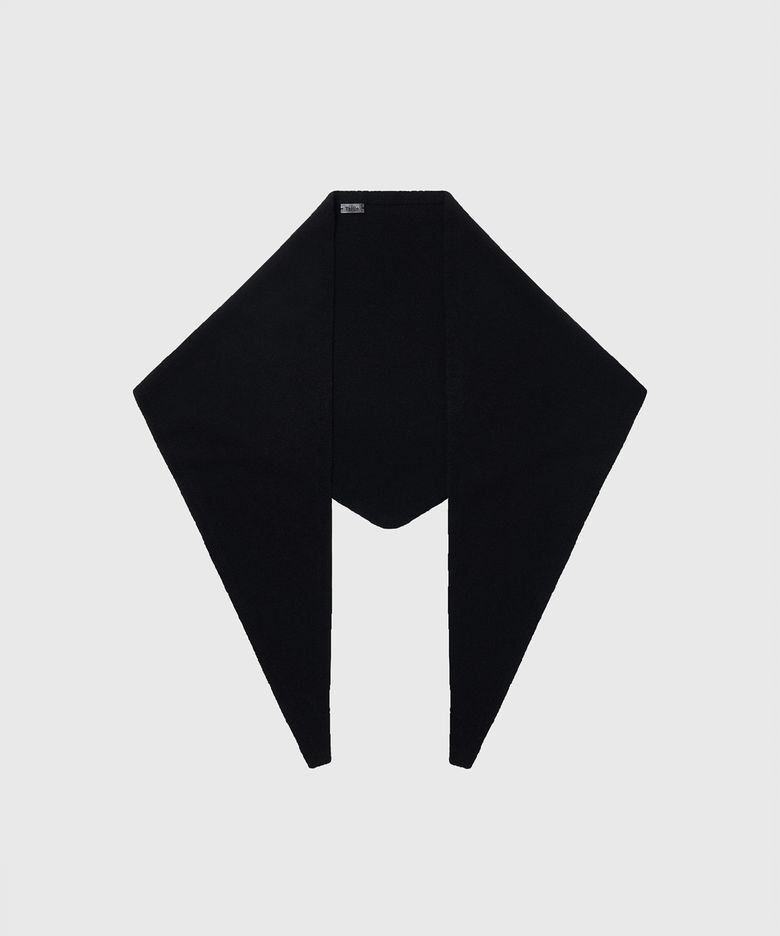 MERINO WOOL TRIANGULAR SCARF BLACK