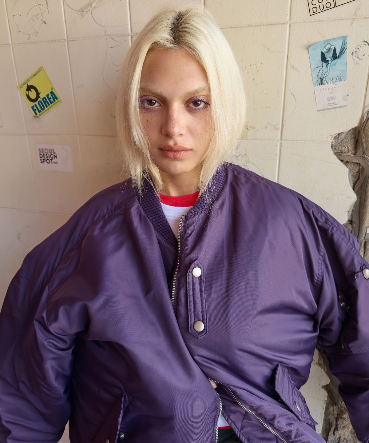 무드베러(MOODBETTER) OVERSIZED TAB MA-1 PURPLE