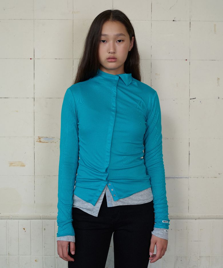 FREESTYLE BUTTON LONG SLEEVE EMERALD