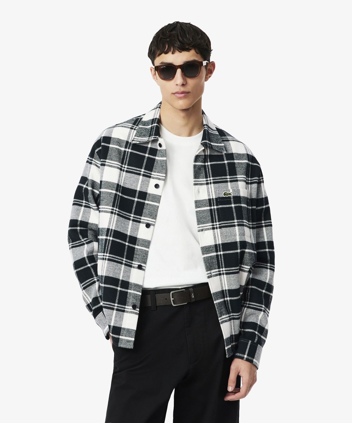 라코스테(LACOSTE) 남성 플란넬 체크 셔켓 CH3778-56N 4IR
