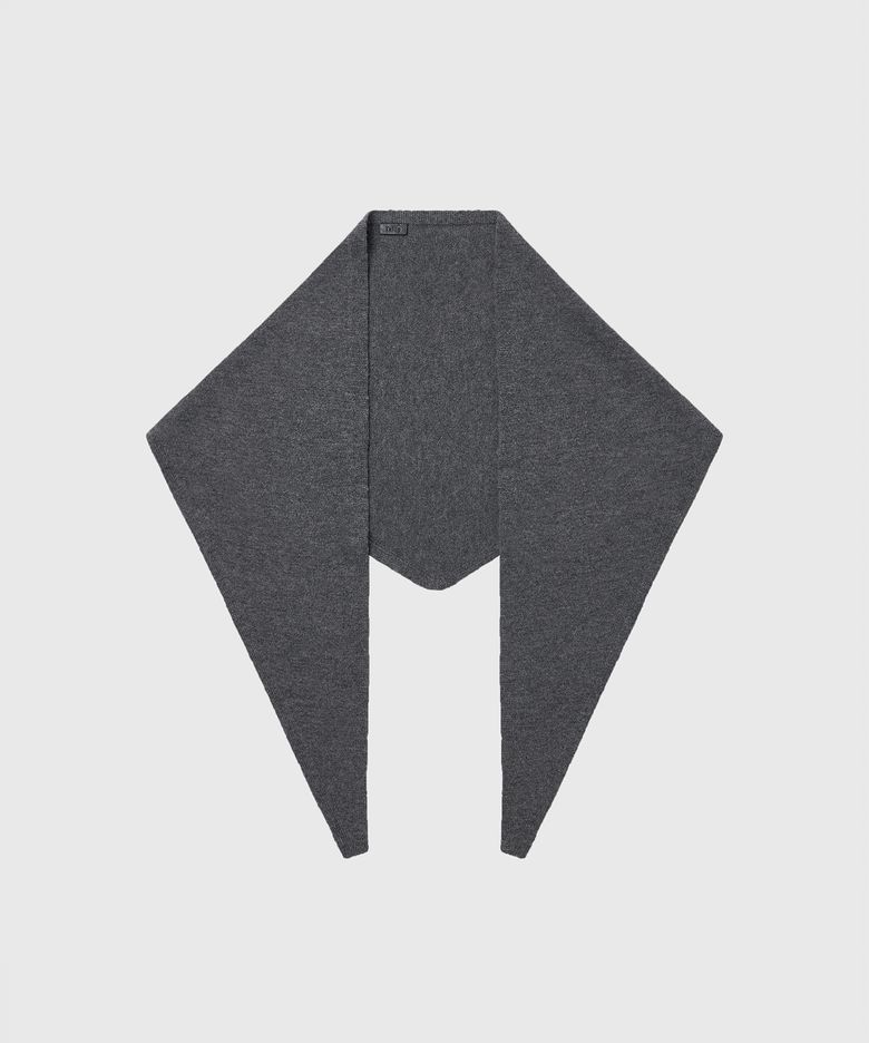 MERINO WOOL TRIANGULAR SCARF GREY