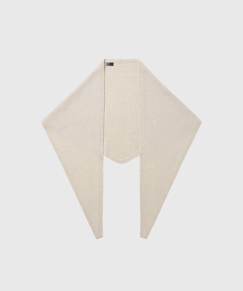 MERINO WOOL TRIANGULAR SCARF BISCUIT
