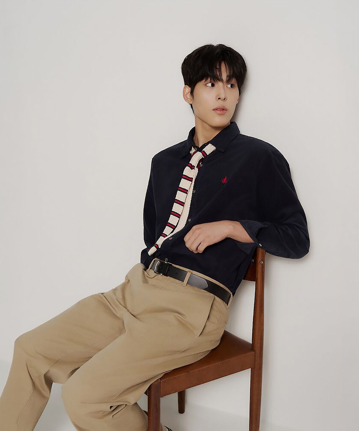 빈폴 멘(BEANPOLE MEN) [Essential] 남녀공용 코듀로이 솔리드 셔츠  네이비